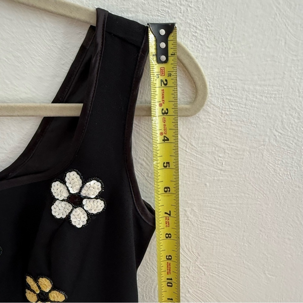 Vintage Cache Black Maxi Sequin Beaded Flower Dress - Picture 9 of 15